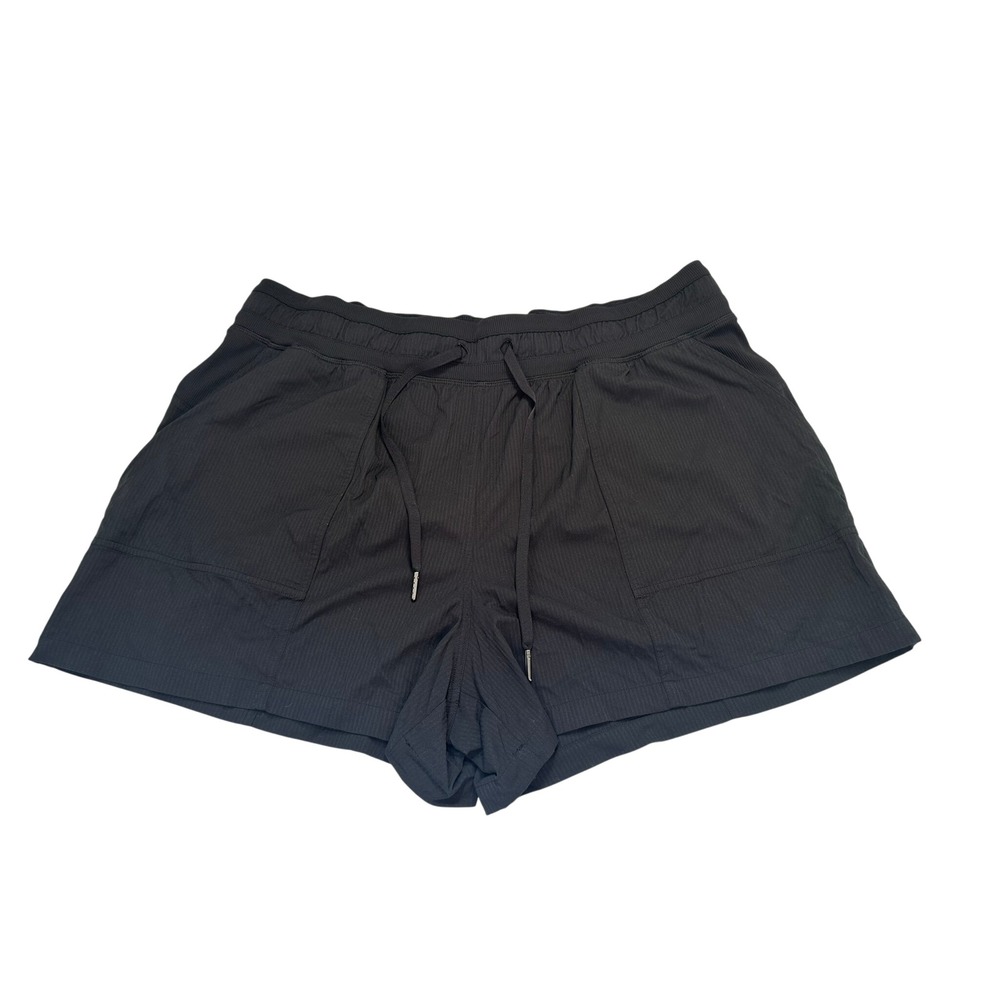 Lululemon Stroll at Sundown Short‎ Women 14 Black Excellent Ribbed LW7CCGS